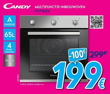 Promoties Candy multifunctie-inbouwoven fcp502x - Candy - Geldig van 01/07/2019 tot 31/07/2019 bij Krefel