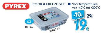 Promoties Cook + freeze set - Pyrex - Geldig van 01/07/2019 tot 31/07/2019 bij Krefel