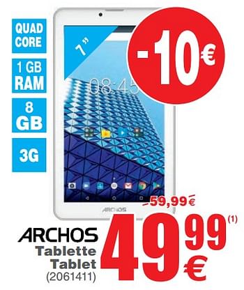Promotions Archos tablette - tablet - Archos - Valide de 25/06/2019 à 08/07/2019 chez Cora