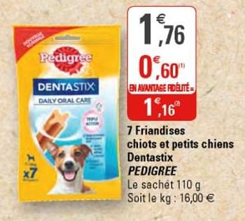 Promotions 7 friandises chiots et petits chiens dentastix pedigree - Pedigree - Valide de 19/06/2019 à 30/06/2019 chez G20