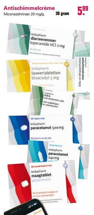 Promotions Antischimmelcrème miconazolnitraat 20 mg-g - Valide de 19/06/2019 à 06/07/2019 chez De Online Drogist