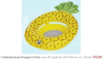 Promotions Bigmouth bouée pineapple lil float - Bigmouth - Valide de 21/06/2019 à 20/07/2019 chez Dreamland