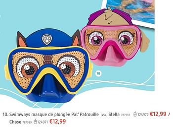 Promotions Swimways masque de plongée pat` patrouille stella - Swimways - Valide de 21/06/2019 à 20/07/2019 chez Dreamland