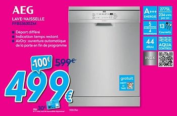 Promotions Aeg lave-vaisselle ffb53630zm - AEG - Valide de 01/07/2019 à 31/07/2019 chez Krefel