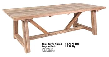 Promotions Teak tafel oskar recycled teak - Produit maison - Supra Bazar - Valide de 25/06/2019 à 23/07/2019 chez Supra Bazar