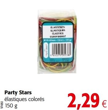 Promoties Party stars élastiques colorés - Party Stars - Geldig van 19/06/2019 tot 02/07/2019 bij Colruyt