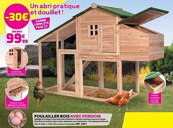 Promotions Poulailler bois avec pondoir - Produit Maison - Shopix - Valide de 01/06/2019 à 31/08/2019 chez Shopix