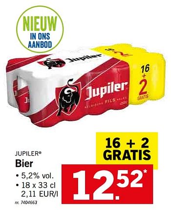 Promoties Bier - Jupiler - Geldig van 01/07/2019 tot 06/07/2019 bij Lidl