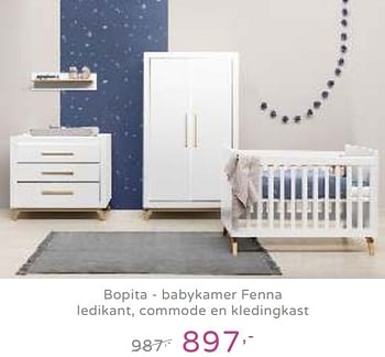 Promoties Bopita - babykamer fenna ledikant, commode en kledingkast - Bopita - Geldig van 23/06/2019 tot 29/06/2019 bij Baby & Tiener Megastore