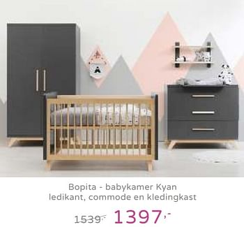 Promoties Bopita - babykamer kyan ledikant, commode en kledingkast - Bopita - Geldig van 23/06/2019 tot 29/06/2019 bij Baby & Tiener Megastore