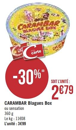 Promotions Carambar blagues box - Carambar - Valide de 25/06/2019 à 07/07/2019 chez Géant Casino