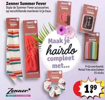 Promoties Zenner summer fever metal free elastieken - zenner - Geldig van 27/06/2019 tot 07/07/2019 bij Kruidvat