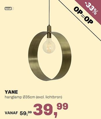 Promoties Yane hanglamp - Huismerk - Trendhopper - Geldig van 24/06/2019 tot 21/07/2019 bij Trendhopper