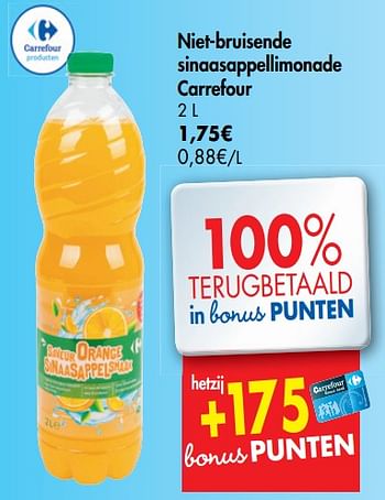 Promoties Niet-bruisende sinaasappellimonade carrefour - Huismerk - Carrefour  - Geldig van 26/06/2019 tot 01/07/2019 bij Carrefour