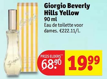 Promotions Giorgio beverly hills yellow edt - Giorgio Beverly Hills - Valide de 27/06/2019 à 07/07/2019 chez Kruidvat
