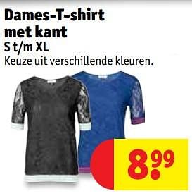 Promoties Dames-t-shirt met kant - True Spirit - Geldig van 27/06/2019 tot 07/07/2019 bij Kruidvat