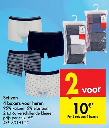 Promoties Set van 4 boxers voor heren - Huismerk - Carrefour  - Geldig van 26/06/2019 tot 08/07/2019 bij Carrefour