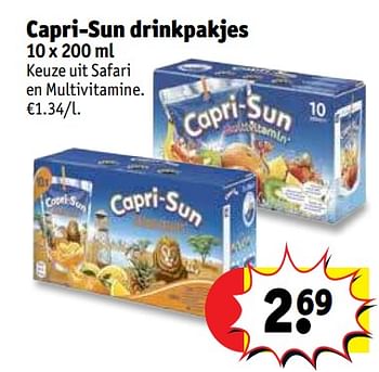 Promoties Capri-sun drinkpakjes - Capri-Sun - Geldig van 27/06/2019 tot 07/07/2019 bij Kruidvat