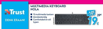 Promoties Multimedia keyboard nola - Trust - Geldig van 01/07/2019 tot 31/07/2019 bij Krefel