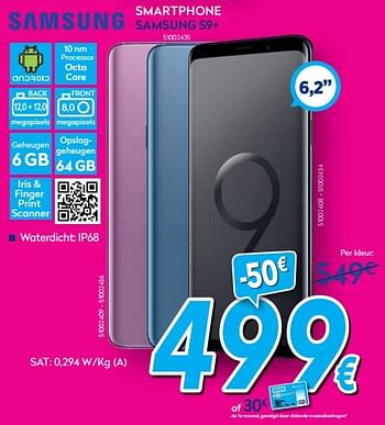 Promoties Samsung smartphone samsung s9+ - Samsung - Geldig van 01/07/2019 tot 31/07/2019 bij Krefel