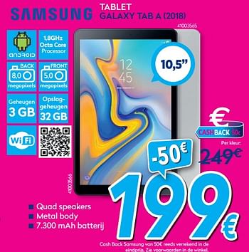 Promoties Samsung tablet galaxy tab a (2018) - Samsung - Geldig van 01/07/2019 tot 31/07/2019 bij Krefel