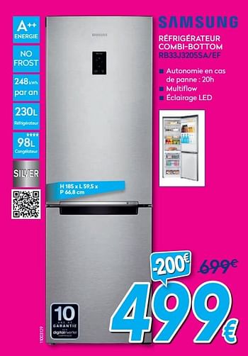Promotions Samsung réfrigérateur combi-bottom rb33j3205sa-ef - Samsung - Valide de 01/07/2019 à 31/07/2019 chez Krefel