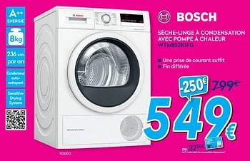Promotions Bosch sèche-linge à condensation avec pompe à chaleur wtm852k1fg - Bosch - Valide de 01/07/2019 à 31/07/2019 chez Krefel