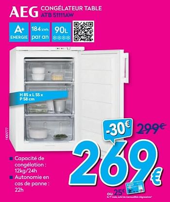 Promotions Aeg congélateur table atb 51111aw - AEG - Valide de 01/07/2019 à 31/07/2019 chez Krefel