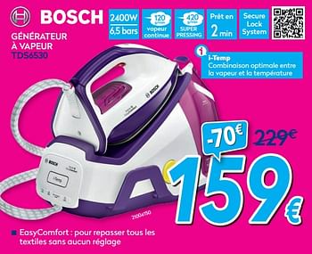 Promotions Bosch générateur à vapeur tds6530 - Bosch - Valide de 01/07/2019 à 31/07/2019 chez Krefel