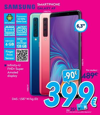 Promotions Samsung smartphone galaxy a9 - Samsung - Valide de 01/07/2019 à 31/07/2019 chez Krefel
