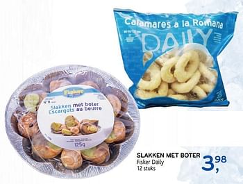 Promotions Slakken met boter fisker daily - Fisker - Valide de 03/07/2019 à 16/07/2019 chez Alvo