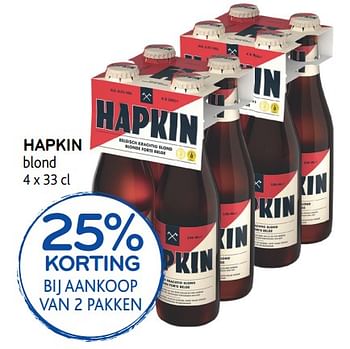 Promoties 25% korting bij aankoop van 2 pakken hapkin blond - Hapkin - Geldig van 03/07/2019 tot 16/07/2019 bij Alvo