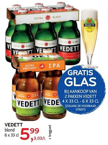 Promotions Vedett blond - Vedett - Valide de 03/07/2019 à 16/07/2019 chez Alvo