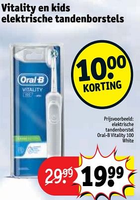 Minister Gepensioneerde zo Oral-B Elektrische tandenborstel oral-b vitality 100 white - Promotie bij  Kruidvat