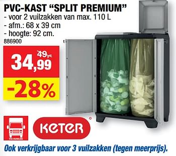 Promoties Pvc-kast split premium - Keter - Geldig van 26/06/2019 tot 07/07/2019 bij Hubo