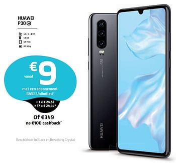 Promoties Huawei p30 - Huawei - Geldig van 26/06/2019 tot 31/07/2019 bij Base