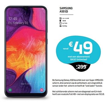 Promoties Samsung a50 - Azuri - Geldig van 26/06/2019 tot 31/07/2019 bij Base