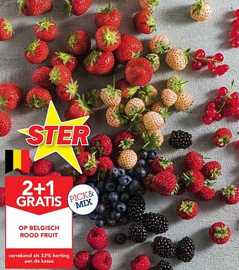 Promoties 2+1 gratis op belgisch rood fruit - Huismerk - Makro - Geldig van 03/07/2019 tot 16/07/2019 bij Makro