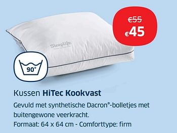 Promoties Kussen hitec kookvast - Huismerk - Sleeplife - Geldig van 01/07/2019 tot 31/07/2019 bij Sleeplife