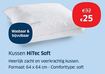 Promoties Kussen hitec soft - Huismerk - Sleeplife - Geldig van 01/07/2019 tot 31/07/2019 bij Sleeplife
