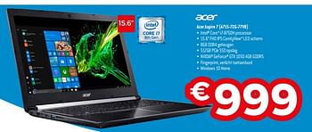 Promoties Acer aspire 7 a715-72g-77v8 - Acer - Geldig van 24/06/2019 tot 31/07/2019 bij Exellent