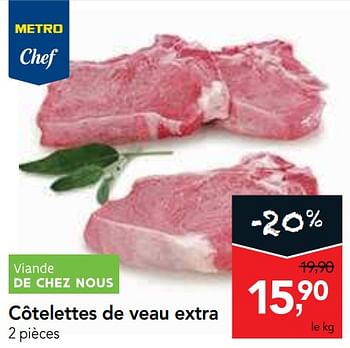 Promoties Côtelettes de veau extra - Huismerk - Makro - Geldig van 03/07/2019 tot 16/07/2019 bij Makro