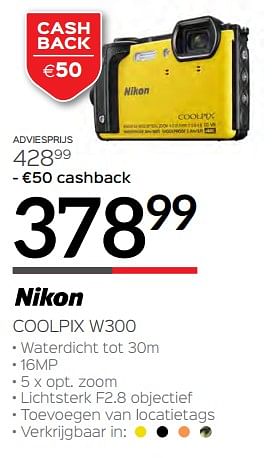 Promoties Nikon coolpix w300 - Nikon - Geldig van 01/07/2019 tot 31/07/2019 bij Selexion
