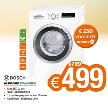 Promoties Bosch wasmachine bowan282b0fg - Bosch - Geldig van 01/07/2019 tot 31/07/2019 bij Expert