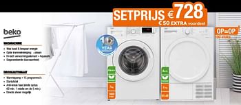 Promoties Beko wasmachine + droogautomaat - Beko - Geldig van 01/07/2019 tot 31/07/2019 bij Expert