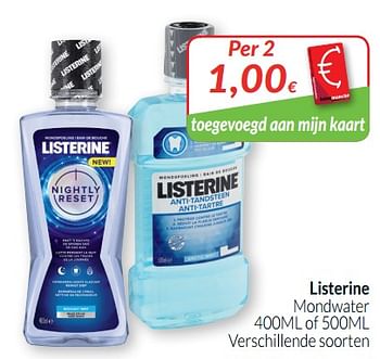 Promoties Listerine mondwater - Listerine - Geldig van 01/07/2019 tot 31/07/2019 bij Intermarche