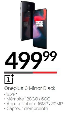 Promoties Oneplus 6 mirror black - OnePlus - Geldig van 01/07/2019 tot 31/07/2019 bij Selexion