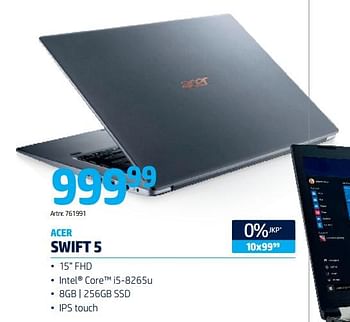 Promoties Acer swift 5 - Acer - Geldig van 27/06/2019 tot 31/07/2019 bij Auva
