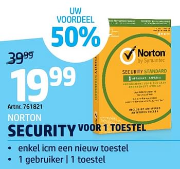Promoties Security voor 1 toestel - Norton - Geldig van 27/06/2019 tot 31/07/2019 bij Auva