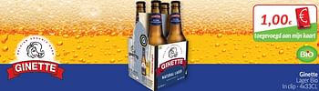 Promotions Ginette lager bio - Ginette - Valide de 01/07/2019 à 31/07/2019 chez Intermarche